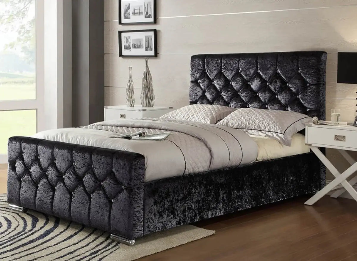 Chesterfield Crushed Velvet Bed
