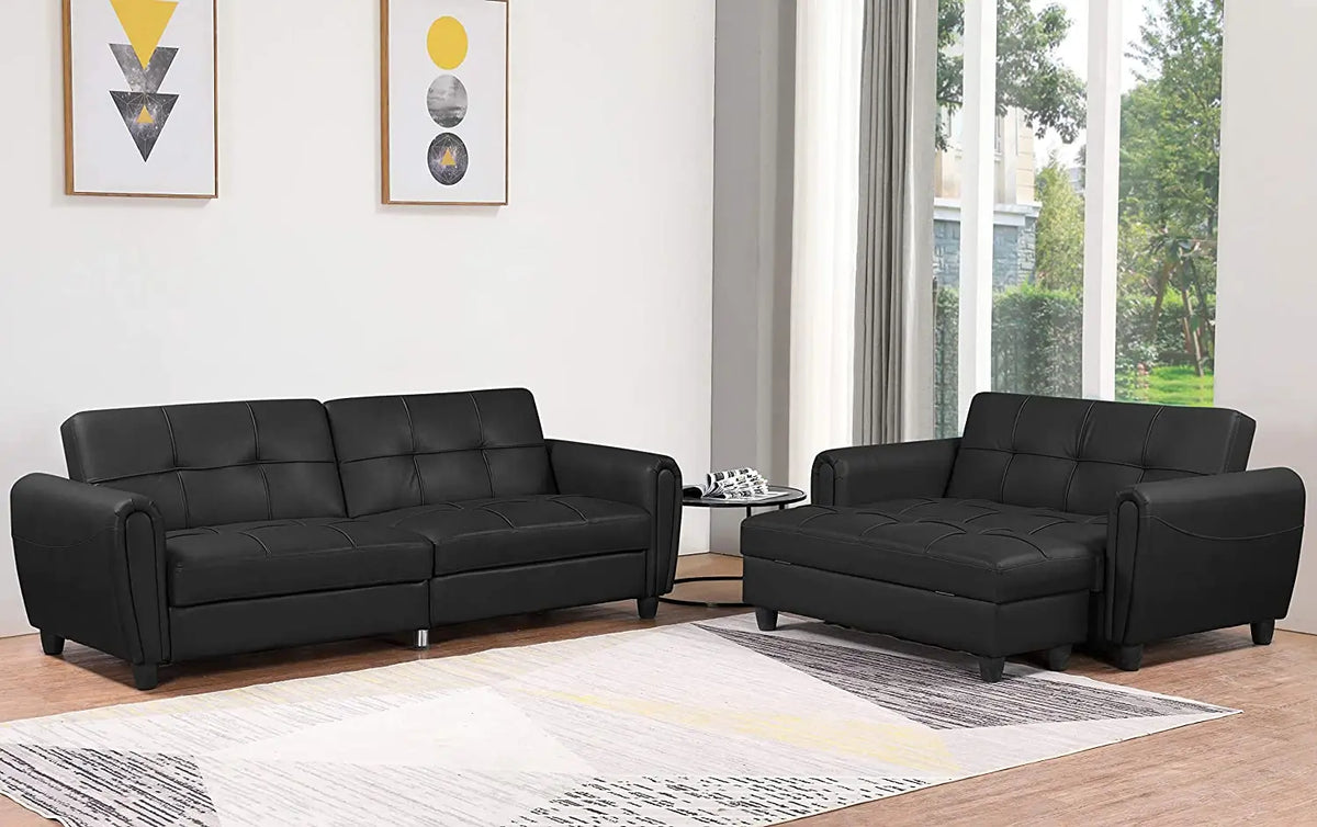 Istanbul Leather Ottoman Sofa Bed