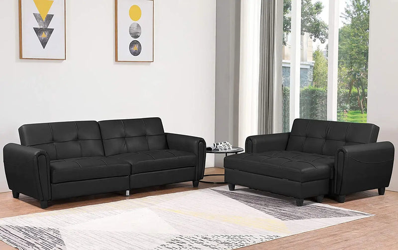 Istanbul Leather Ottoman Sofa Bed