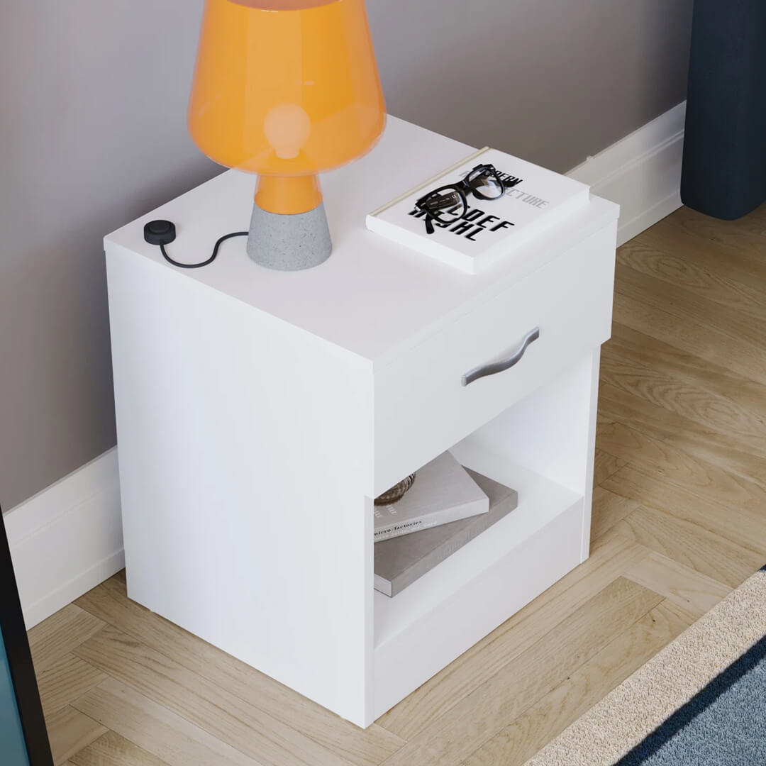 Alina Bedside Table – White