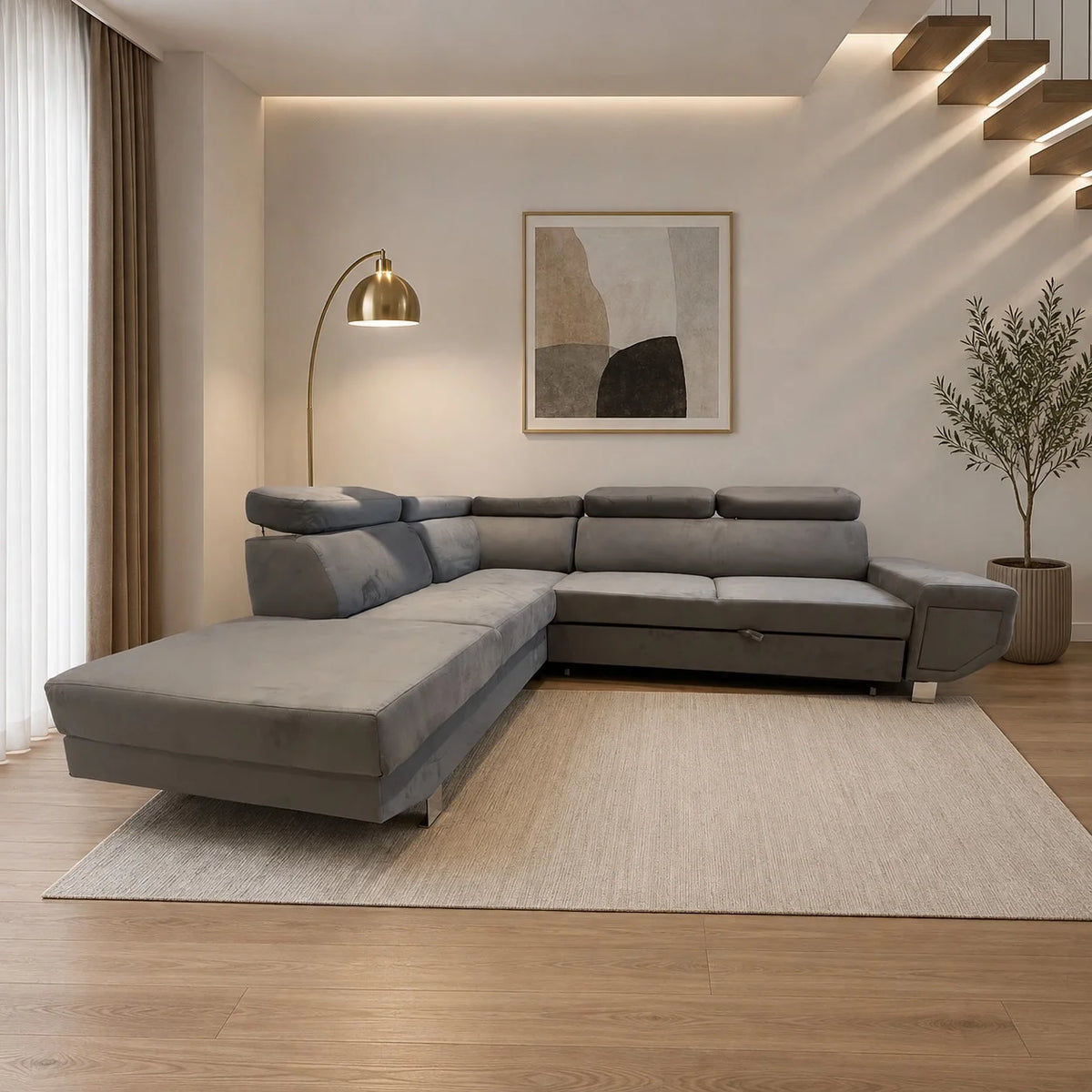 Arctic Storage Corner Sofa Bed – alternate view