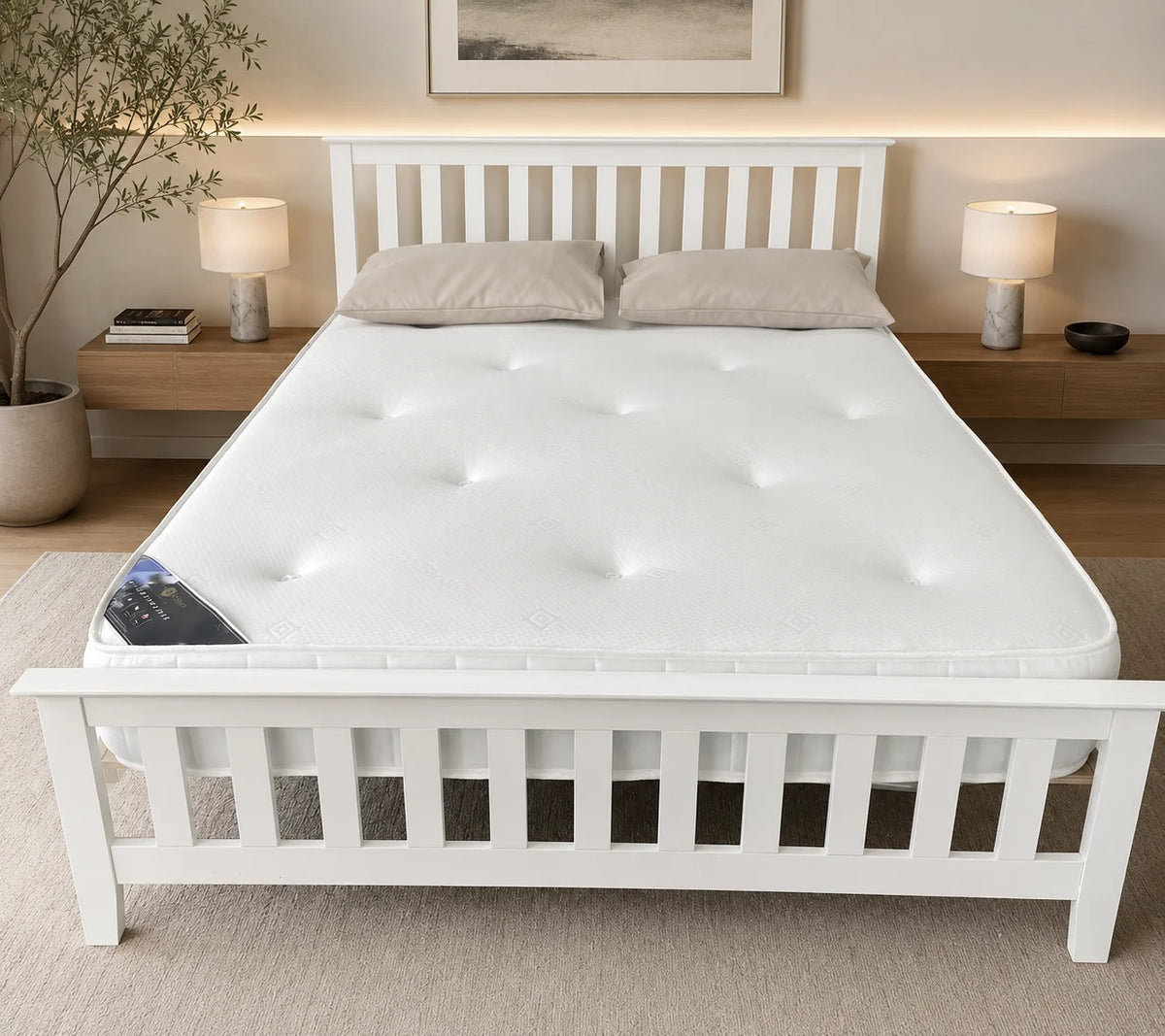Denver White Pinewood Bed Frame – view 3