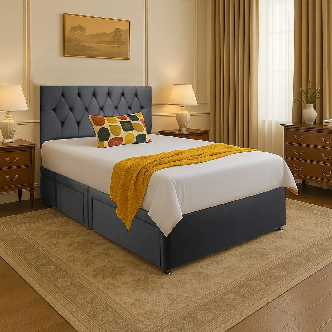 Divan Bed with Optional Mattress, Headboard & Storage