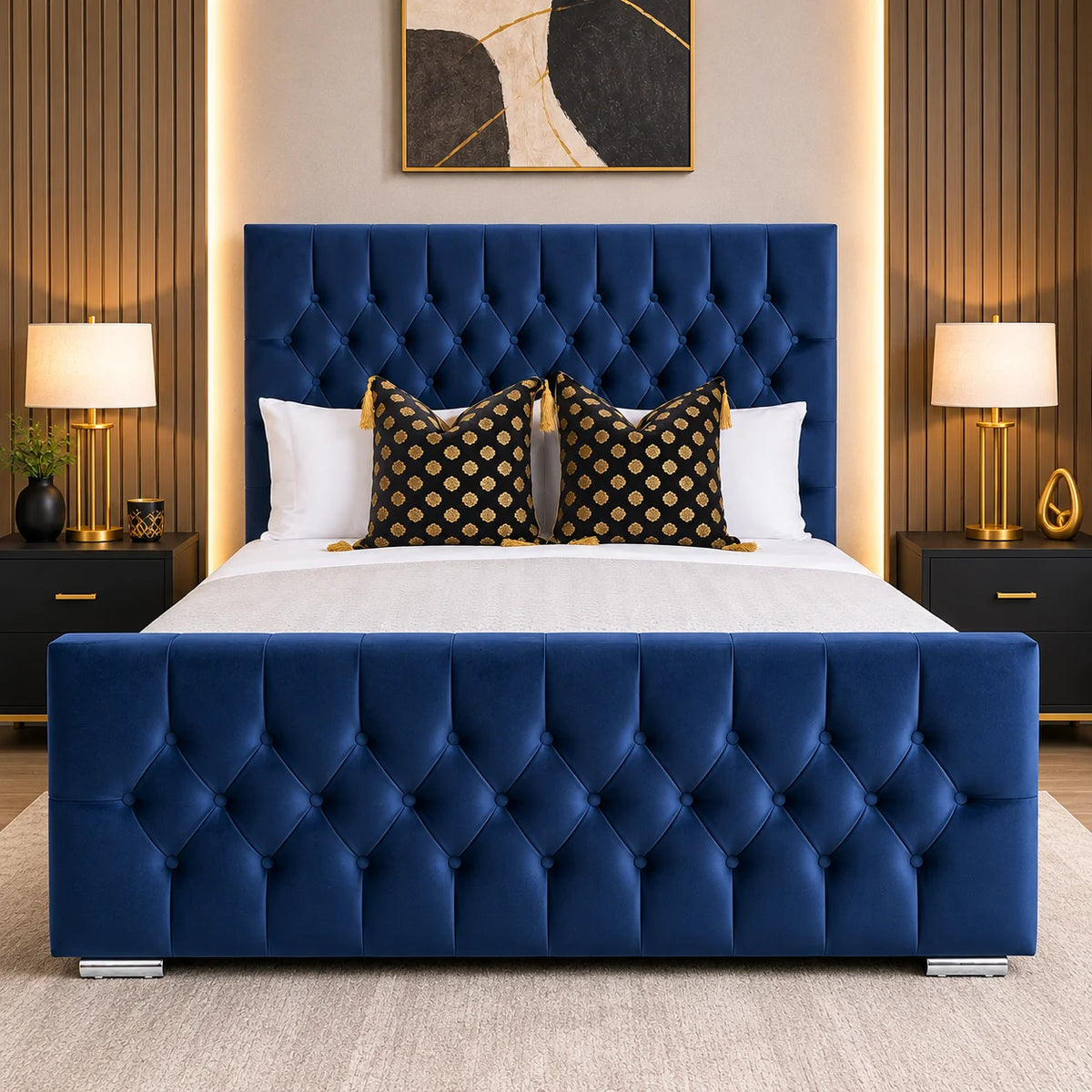 Chesterfield Bed Frame – Grey Rose