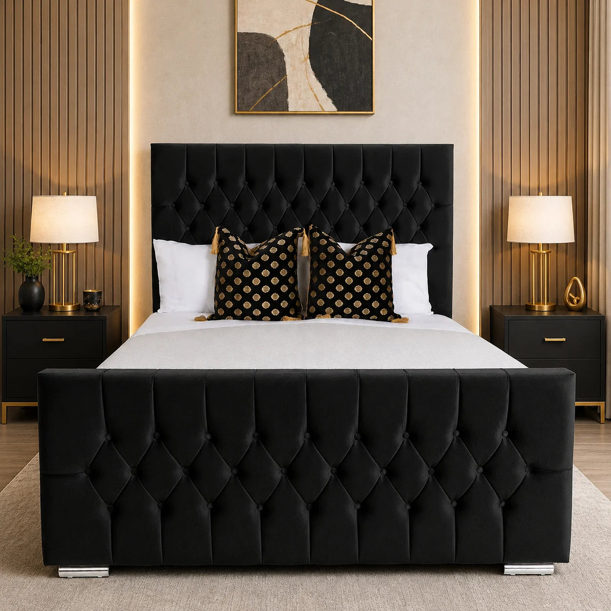 Chesterfield Bed Frame – Grey Rose