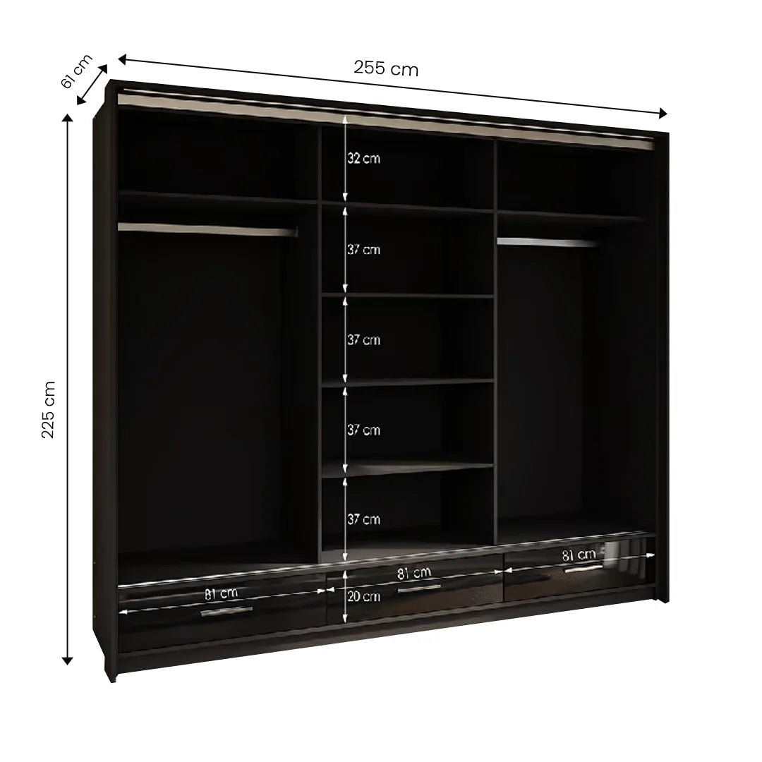 Marsylia 255cm wardrobe – dimensions