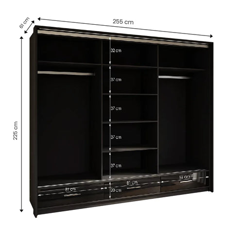 Marsylia 255cm wardrobe – dimensions