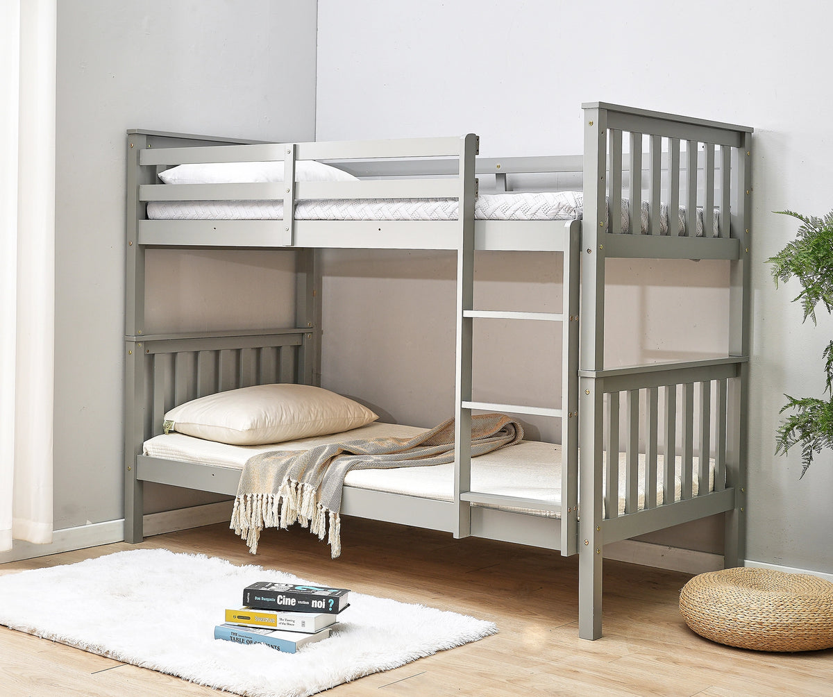 Single Wooden Bunk Bed with Mattress – Safe, Durable & Separable