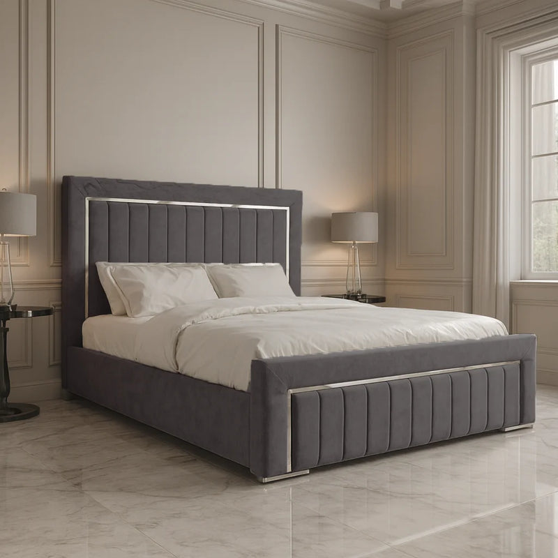 Victoria Double Velvet Upholstered Bed Frame