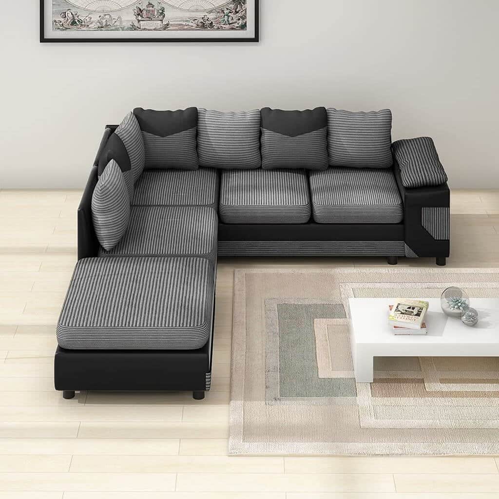 Dino Jumbo Cord Fabric Sofa – view 5