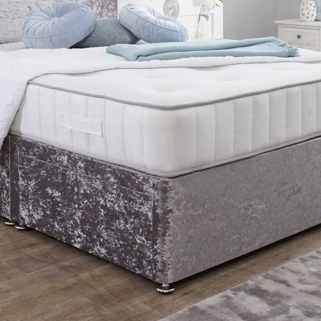 Crushed Velvet Divan Bed – silver, view 3